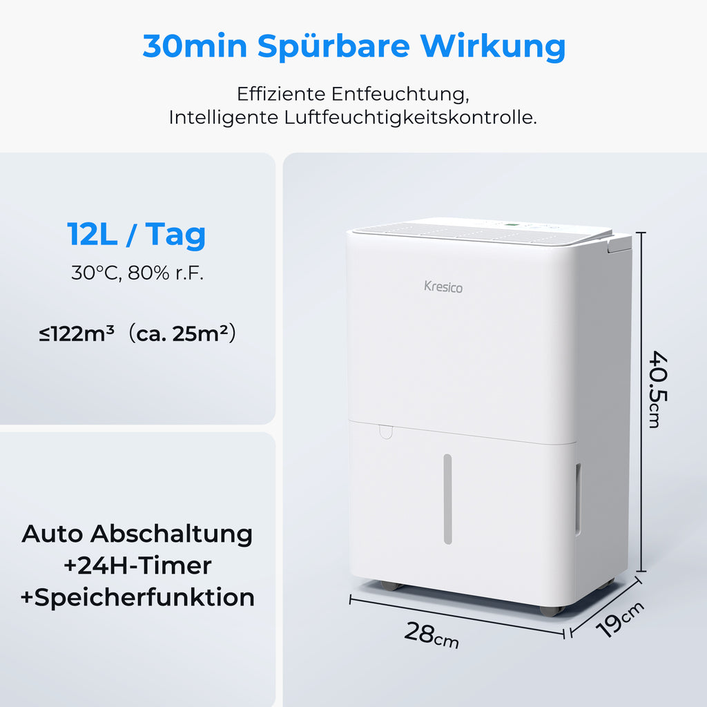 Kresico Elektrischer Luftentfeuchter 12 L