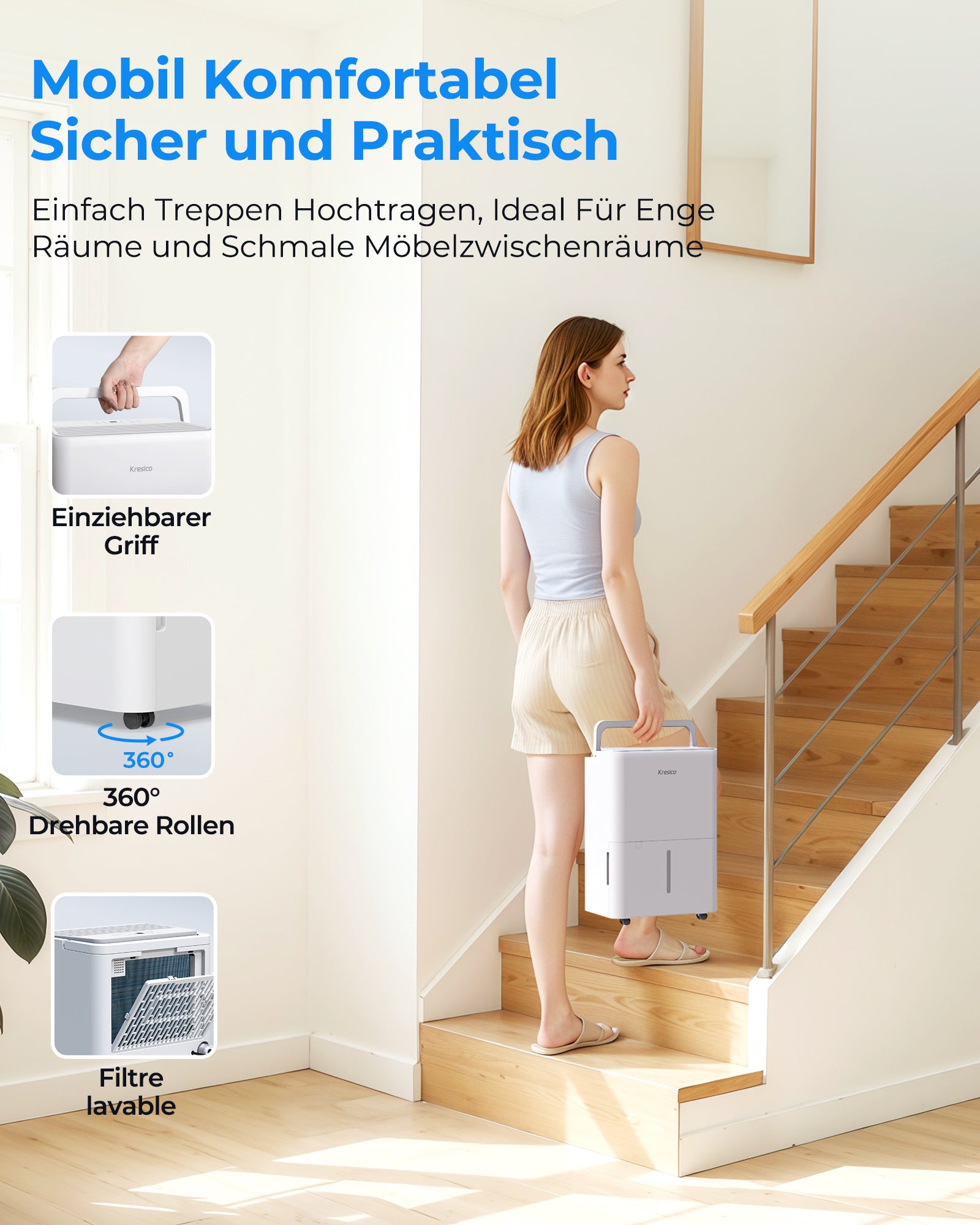 Kresico Elektrischer Luftentfeuchter 12 L